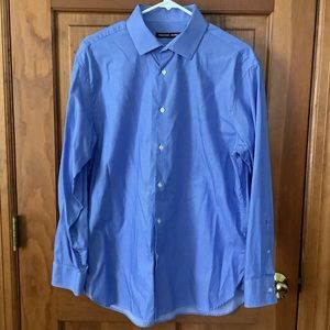 Michael Kors Elegant Blue and White Dress Shirt